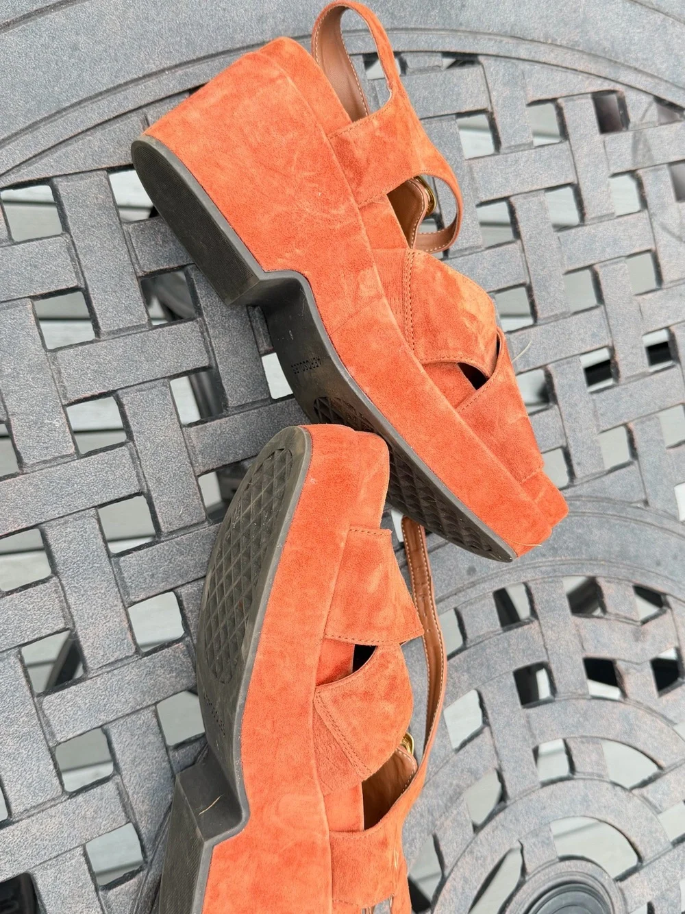 Aerosoles Cora burnt orange faux suede  sandals